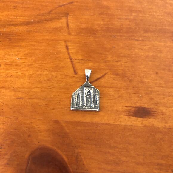 Handmade Abstract The Historic Little Church of La Villita Sterling Silver Charm - Picture 1 of 6